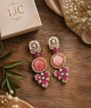 Premium Quality | Monalisa Stone | Earrings| Pink Color |