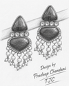 Premium Quality | Dangler Earrings | Artificial Stone | Red Color |