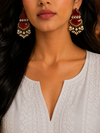 Premium Quality | Dangler Earrings | Artificial Stone | Red Color |