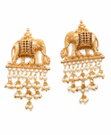 Premium Quality | Elephant Design | Gold Plated | Dangler Earrings |