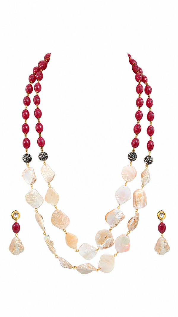 Premium Quality | Layered Mala Set | Red Color |
