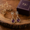 Premium Quality | Monalisa Stone | Earrings | Amethyst Color |