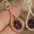 Premium Quality | Monalisa Stone | Earrings | Amethyst Color |