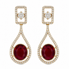 Premium Quality | Monalisa Stone | Earrings | Red Color |