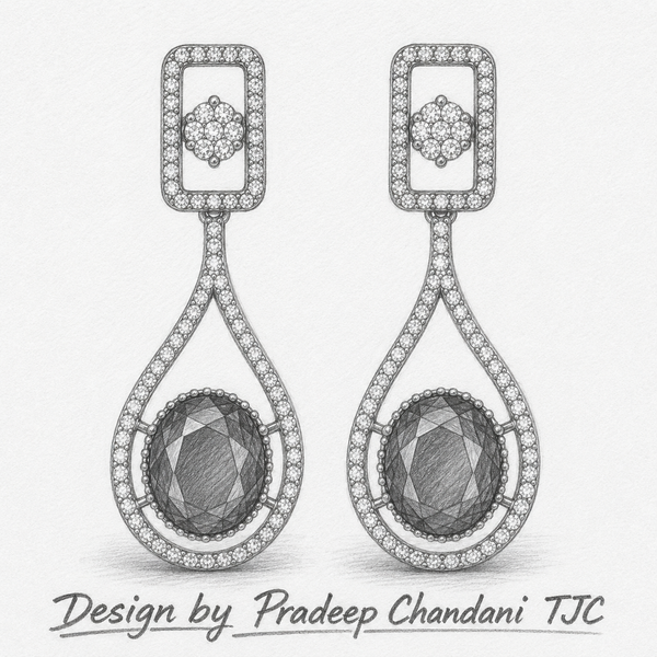 Premium Quality | Monalisa Stone | Earrings | Red Color |