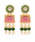 Premium Quality | Dangler Earrings | Artificial Stone with Pearl | Pink Color |