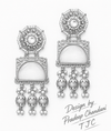 Premium Quality | Dangler Earrings | Artificial Stone with Pearl | Mint Color |