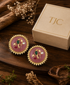 Premium Quality | Studs Earrings | Artificial Stone | Pink Color |