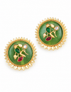 Premium Quality | Studs Earrings | Artificial Stone | Green Color |