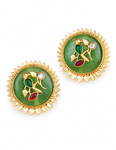 Premium Quality | Studs Earrings | Artificial Stone | Green Color |