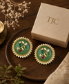 Premium Quality | Studs Earrings | Artificial Stone | Green Color |