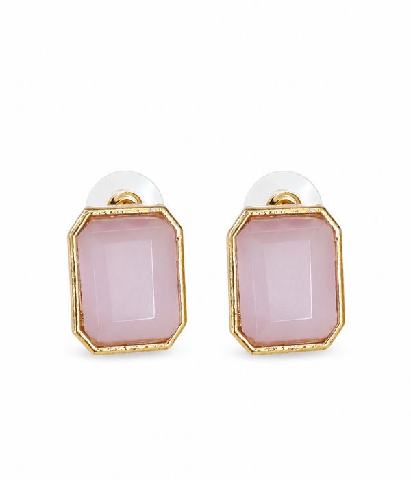 Premium Quality | Monalisa Stone | Studs Earrings | Pink Color |