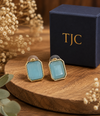Premium Quality | Monalisa Stone | Studs Earrings | Sky Blue Color |