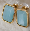 Premium Quality | Monalisa Stone | Studs Earrings | Sky Blue Color |