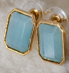 Premium Quality | Monalisa Stone | Studs Earrings | Sky Blue Color |