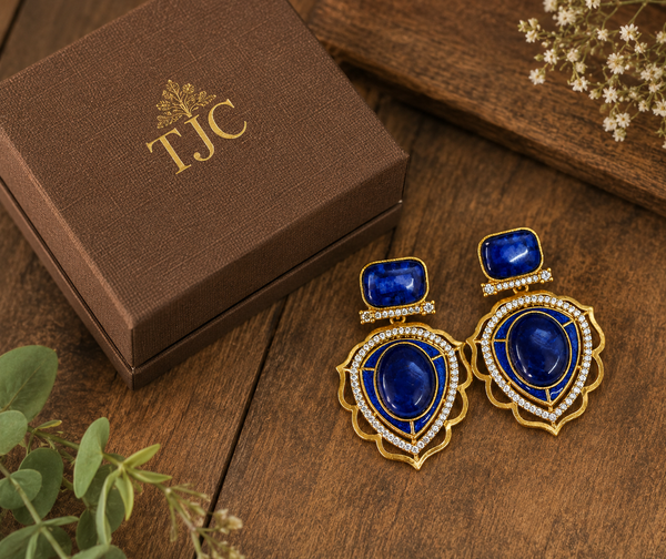 Premium Quality | Sabyasachi Inspired Earrings | Blue Color |