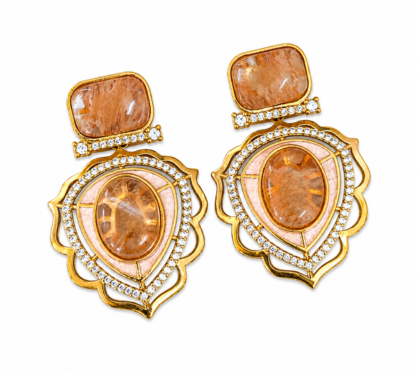 Premium Quality | Sabyasachi Inspired Earrings | Peach Color |