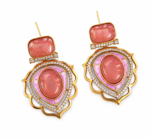 Premium Quality | Sabyasachi Inspired Earrings | Pink Color |