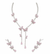 Pink Sapphire Inspired | American Diamond Accents | Chain Pendant Set With Earrings |