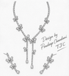 Pink Sapphire Inspired | American Diamond Accents | Chain Pendant Set With Earrings |