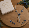 Blue Sapphire Inspired | American Diamond Accents | Chain Pendant Set With Earrings |