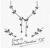 Blue Sapphire Inspired | American Diamond Accents | Chain Pendant Set With Earrings |