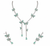 Mint Sapphire Inspired | American Diamond Accents | Chain Pendant Set With Earrings |
