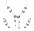 Amethyst Sapphire Inspired | American Diamond Accents | Chain Pendant Set With Earrings |