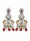 Premium Quality I Silver Plated I Oxidised Earrings IRed beads I