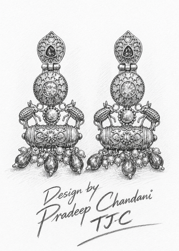 Premium Quality I Silver Plated I Oxidised Earrings IBlue beads I