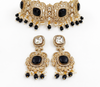 Monalisa Black Onyx | American Diamond Choker Necklace Set with Earrings | Elegant Jewelry |