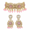 Monalisa Blush Pink | American Diamond Choker Necklace Set with Earrings | Elegant Jewelry |