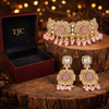 Monalisa Blush Pink | American Diamond Choker Necklace Set with Earrings | Elegant Jewelry |