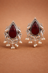 Silver Inspired | Monalisa Glass Stone | Stud Earrings with Pushback|