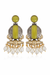 Lemon Quartz Glass | Silver & Gold (Dual) Plated | Silver Replica Oxisidised Earrings |