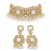Monalisa Ivory White | American Diamond Choker Necklace Set with Earrings | Elegant Jewelry |