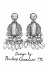 Turquoise Glass | Silver & Gold (Dual) Plated | Silver Replica Oxisidised Earrings |