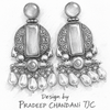 Pastel Pink Glass | Silver & Gold (Dual) Plated | Silver Replica Oxisidised Earrings |