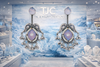 Silver Replica | Lavender Chalcedony & Pearl | Oxidised Kashmiri Earrings |