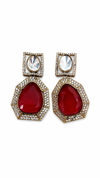 Premium Quality | Red Doublet Stone | Statement & Handmade Earrings |