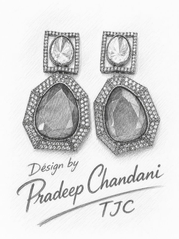 Premium Quality | Red Doublet Stone | Statement & Handmade Earrings |