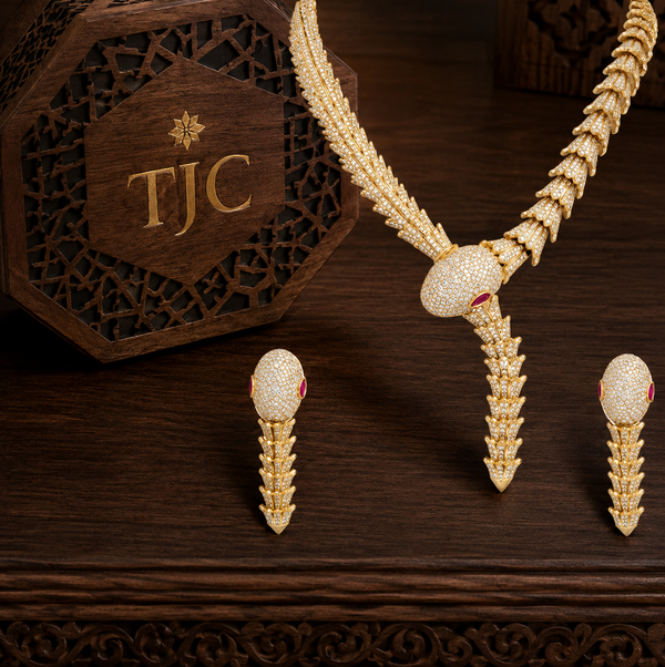 Premium Quality | Snake Style | American Diamond | Necklace Set |