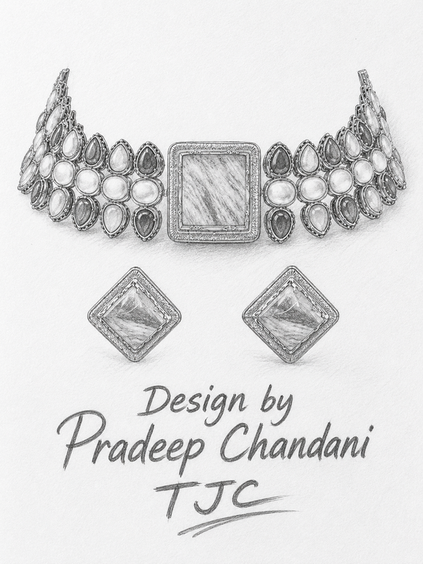 Premium Quality | Natural Stone | Choker Necklace Set |