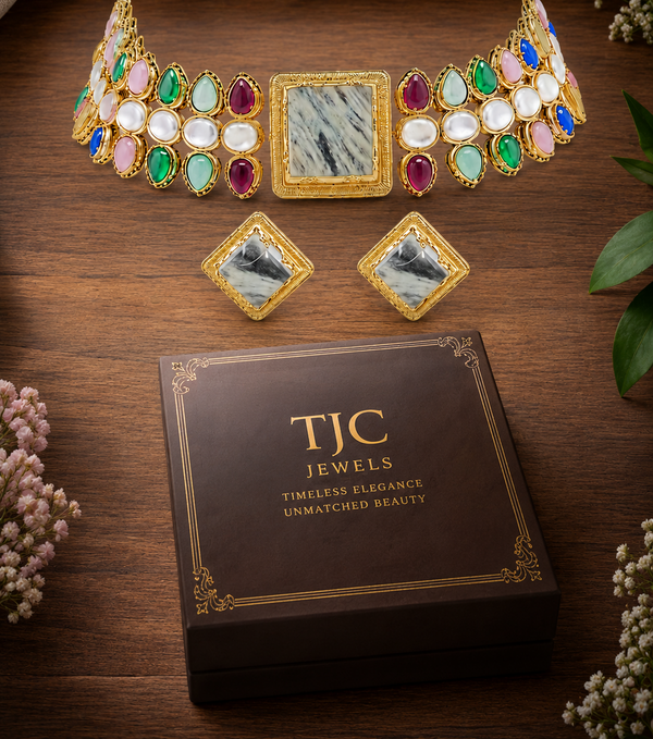Premium Quality | Natural Stone | Choker Necklace Set |