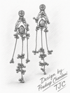 Premium Quality | Emerald Inspired Stone | Dangler Earrings |