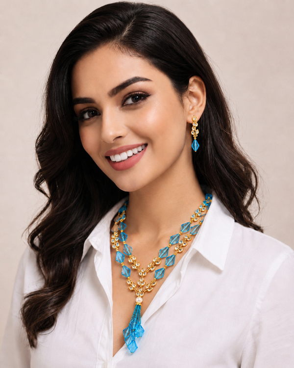 Premium Quality | Kite Shape Glass Beads | 2 Layer Mala |