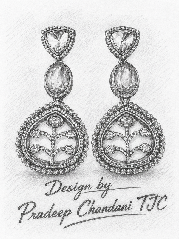 Premium Quality | Doublet Stone | Earrings | Brass |