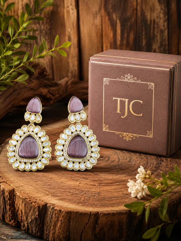Premium Quality | Amethyst Inspired Stone | Earrings |