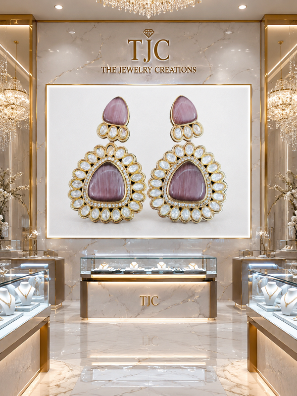 Premium Quality | Amethyst Inspired Stone | Earrings |