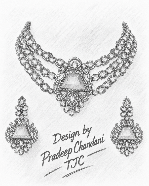 Premium Quality | Doublet Stone | Layered Design | Choker Set |
